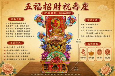 五福招財祝壽座