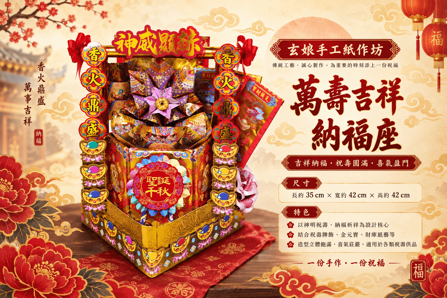 萬壽吉祥納福座 圖片 1